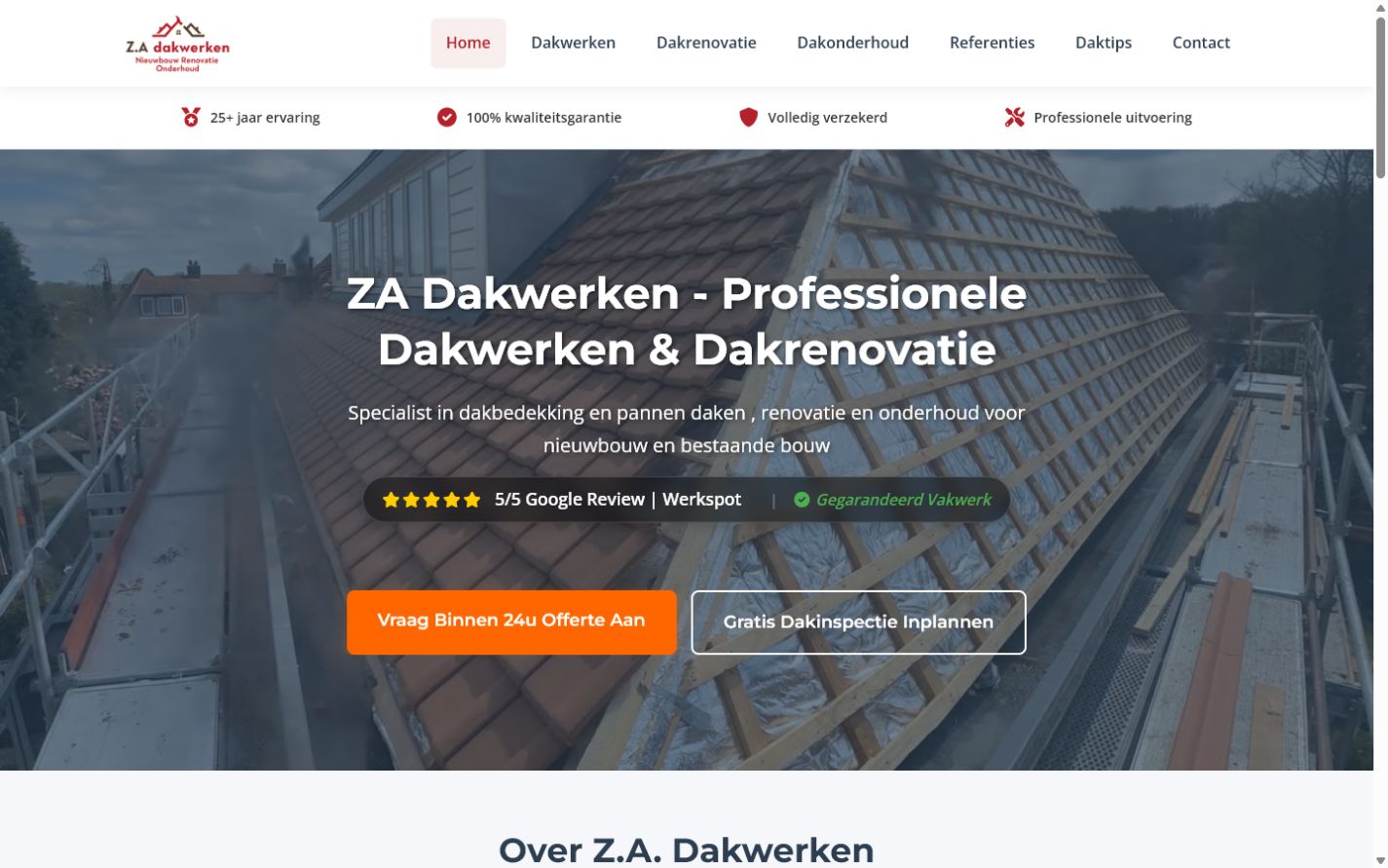 Z.A. Dakwerken op laptop